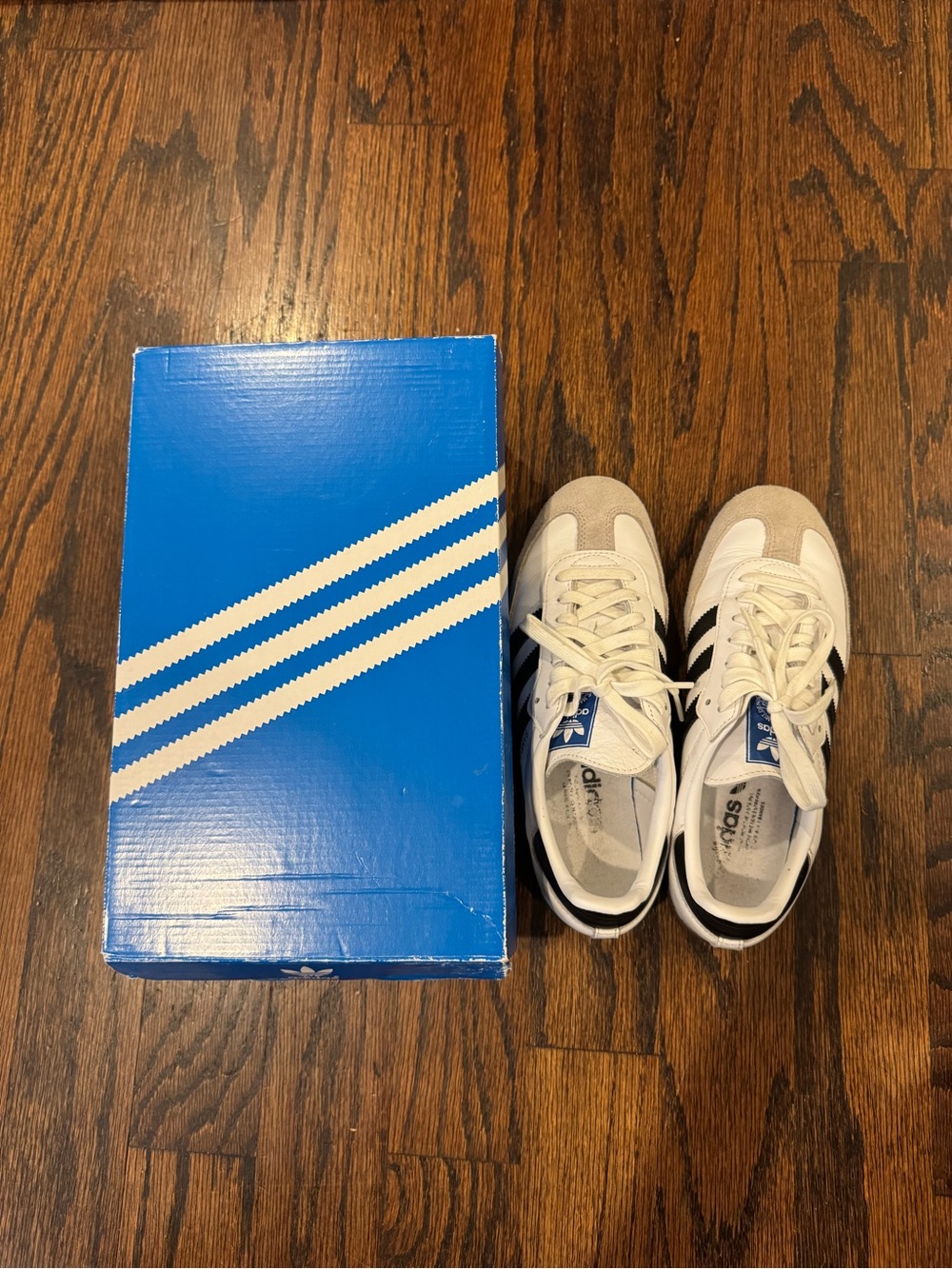adidas Samba White Black Classic Trainer Sneakers